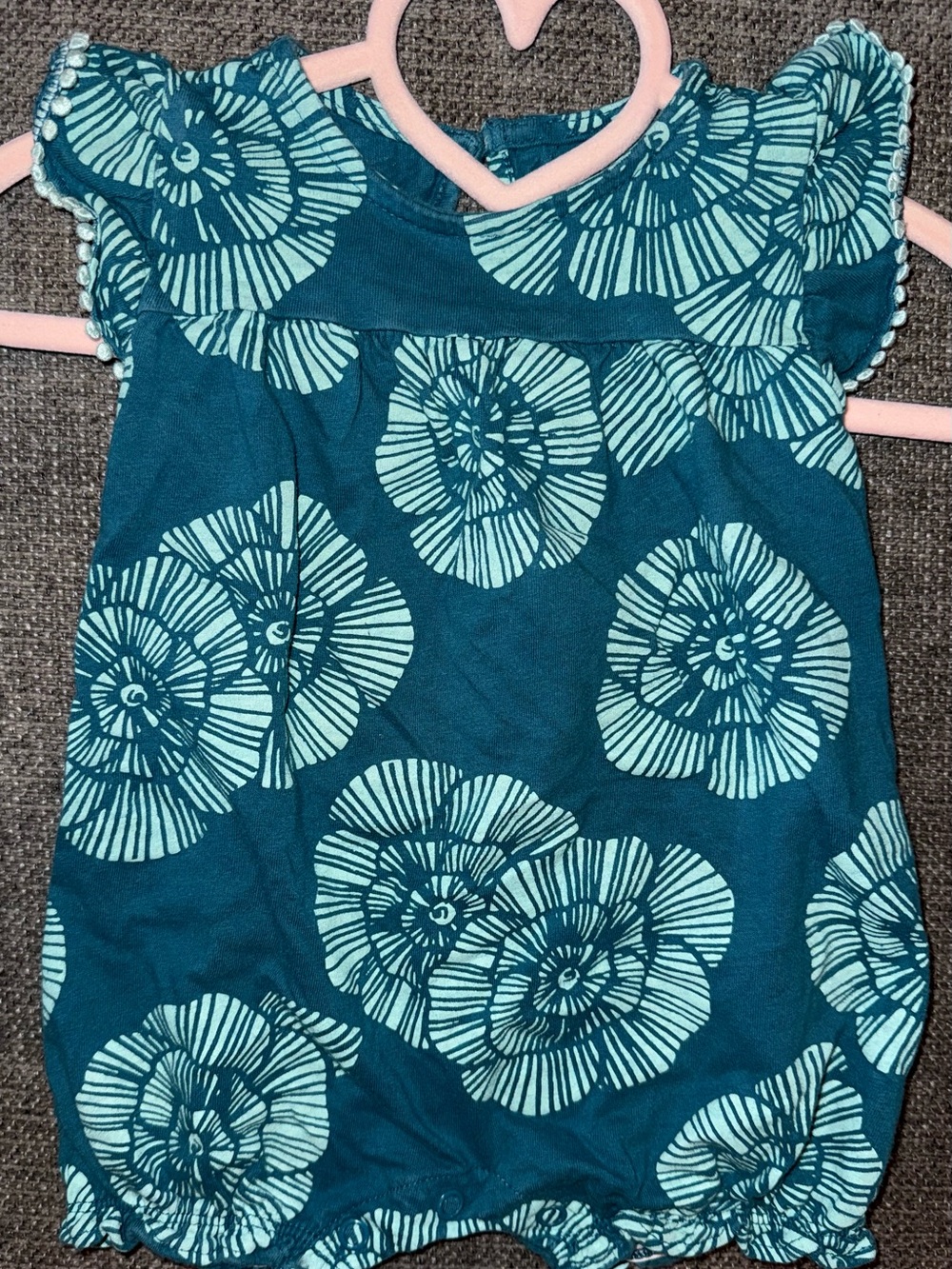 Carter's Teal Floral Baby One-Piece Romper